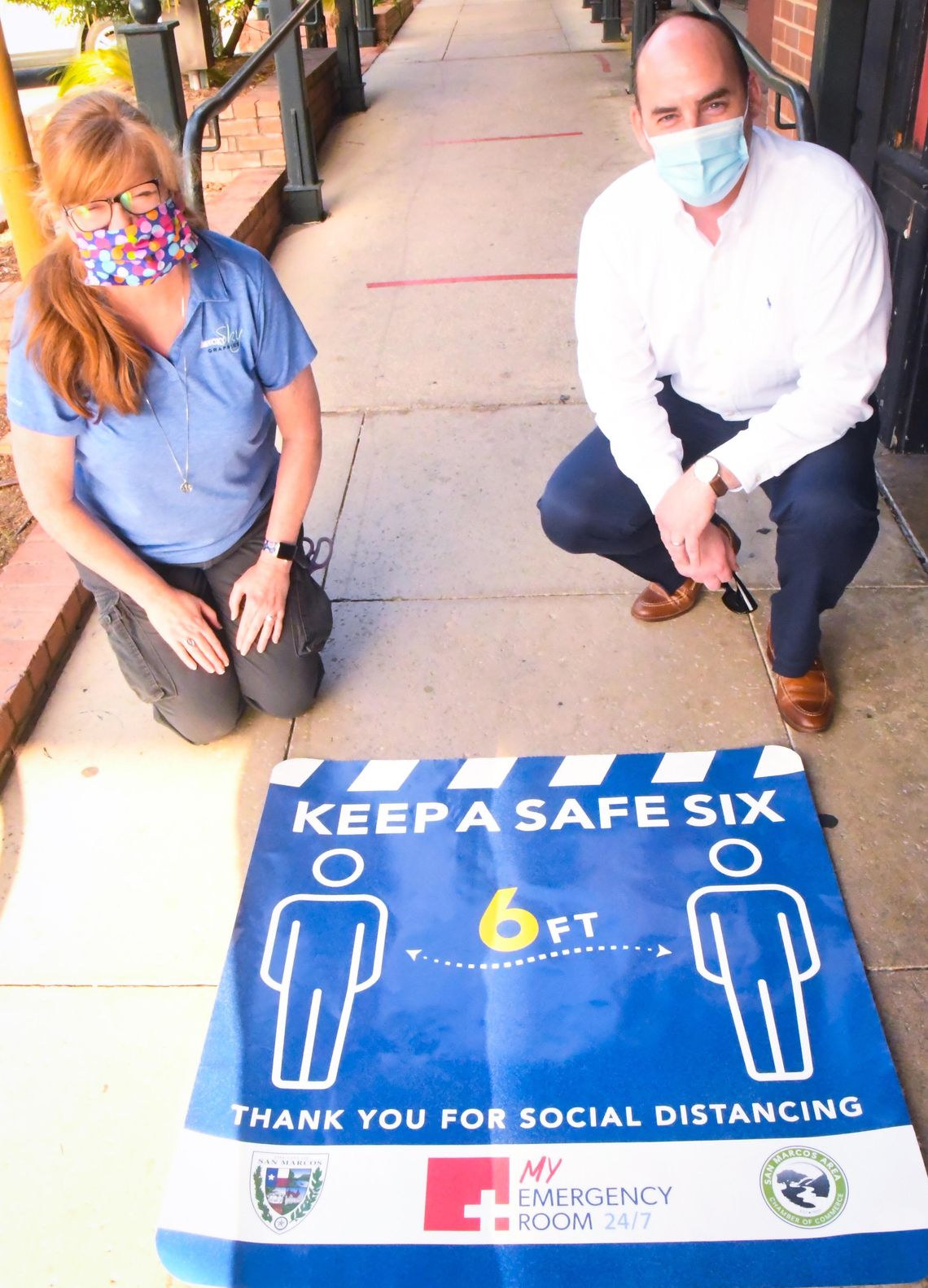 KEEPING SOCIALLY SAFE: Chamber of Commerce, city team up for downtown signs
