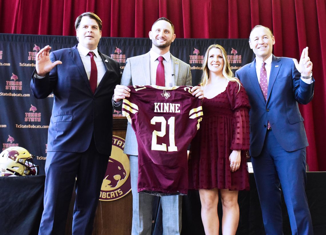 Kinne officially introduced as TXST’s head coach