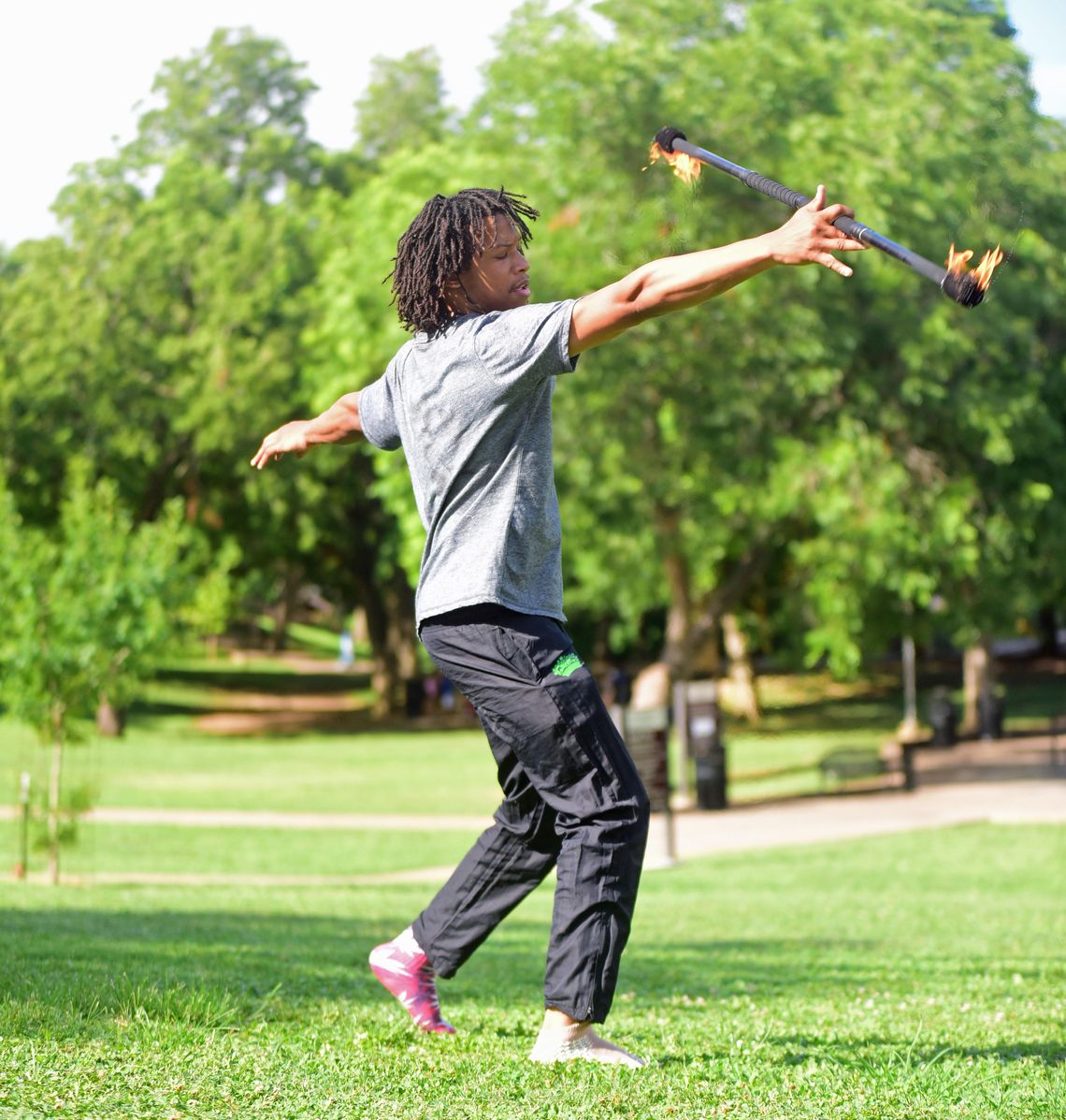 Local man fights depression through fire dancing