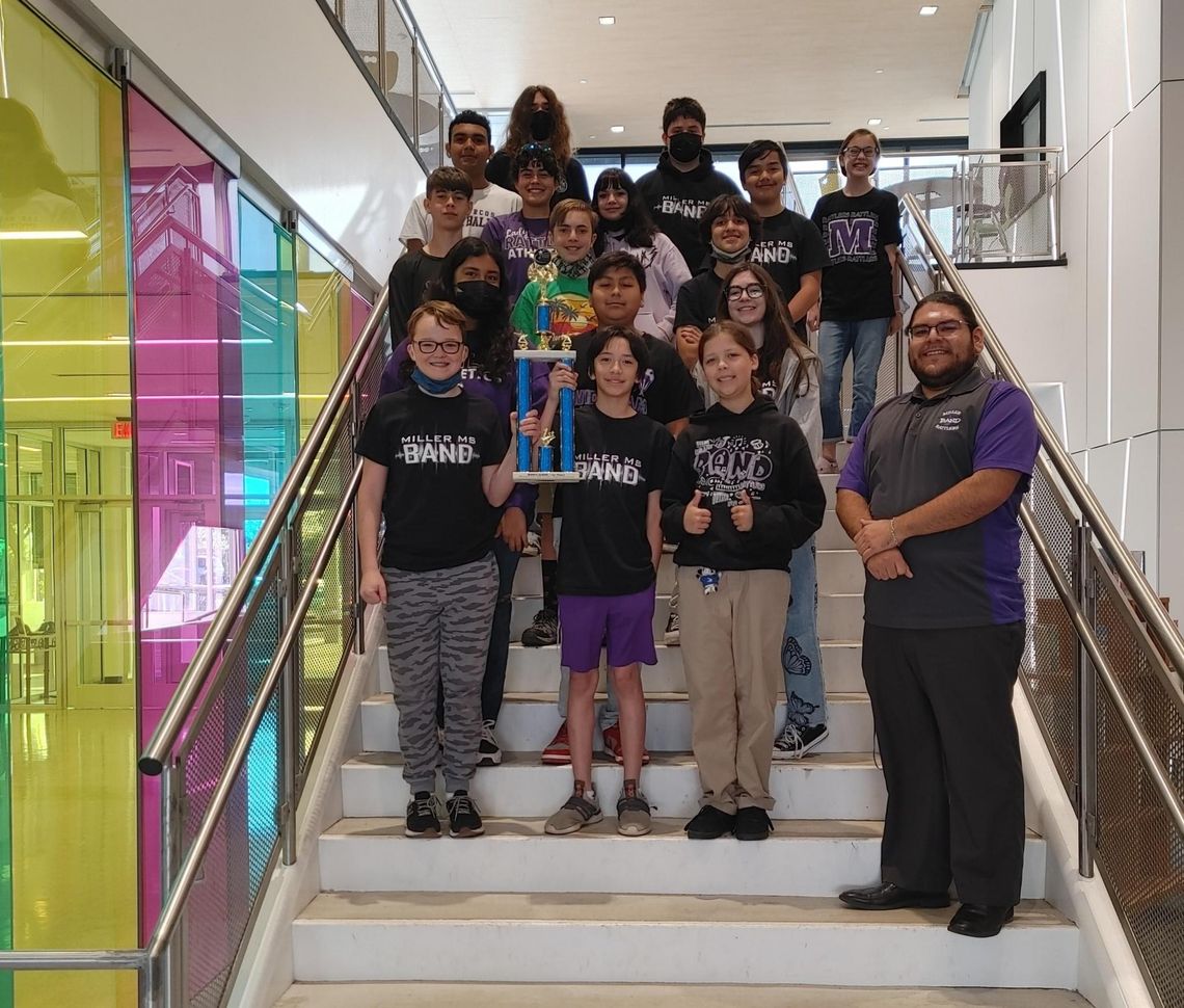 Miller Middle School Jazz Band receives first-place award at Texas A&M-Kingsville Jazz Festival