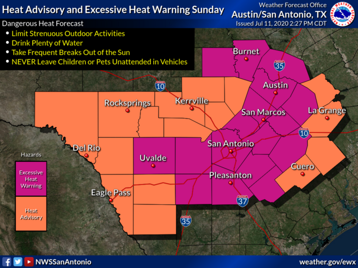 National Weather Service issues Excessive Heat Warning  