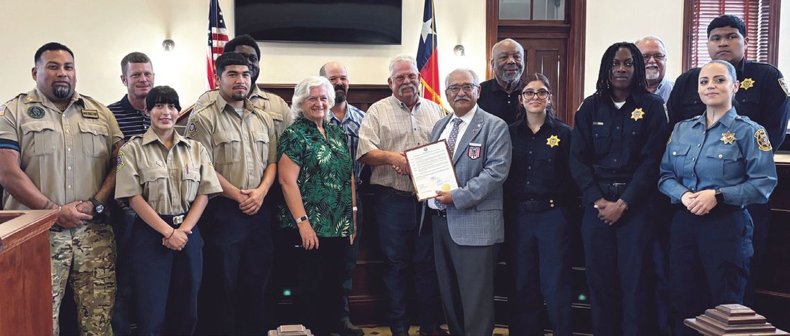 PFC Kristian Menchaca Proclamation at Caldwell County Commissioners Court