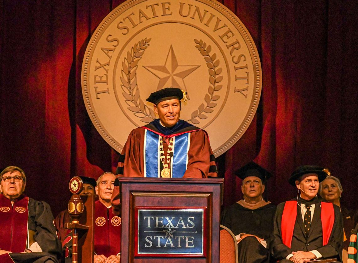 PRESIDENTIAL FIRST: TXST’s new president celebrates first commencement ceremony