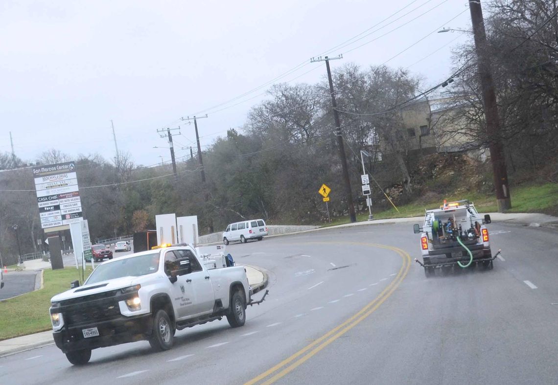 ROAD READY: City crews treat San Marcos roads ahead of icy conditions