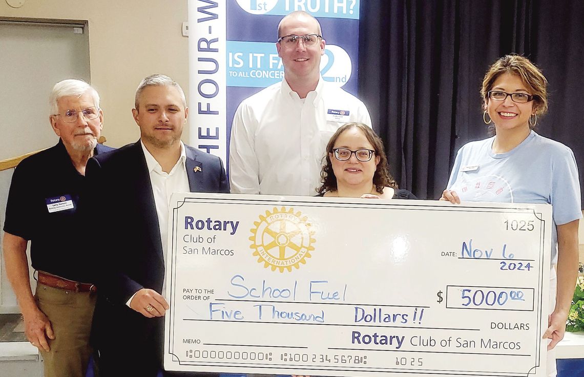 Rotary Club donates $5K to School Fuel
