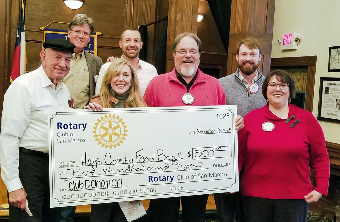 Rotary Club of San Marcos donates to Hays County Food Bank