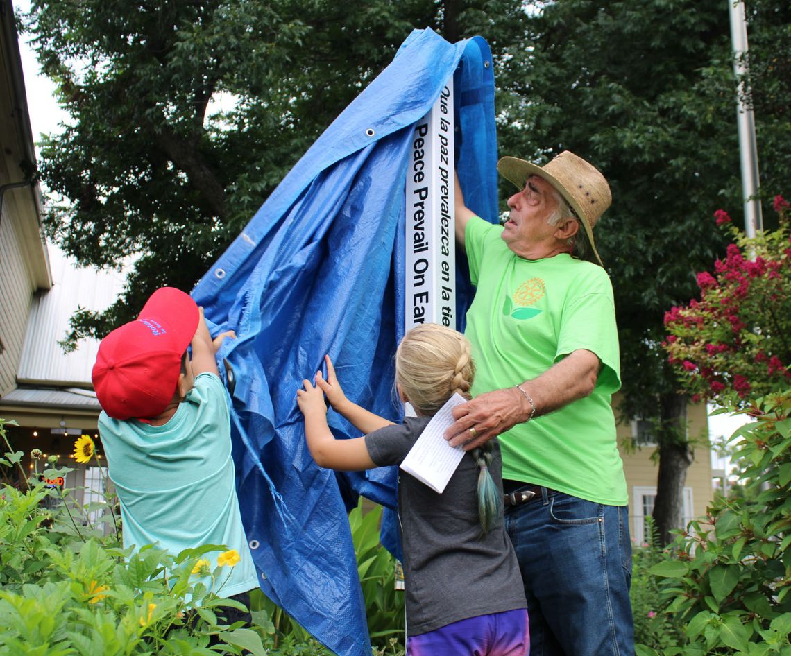 Rotary erects peace pole at Price Center