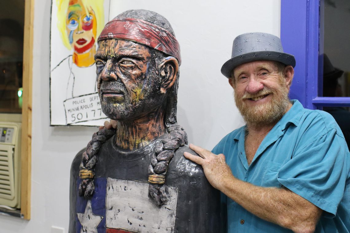 Billy Ray Mangham, Willie nelson, san marocs, art, ceramics