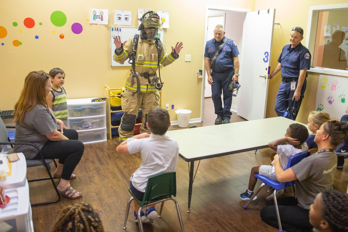 San Marcos Fire Department visits ABA Autism Center