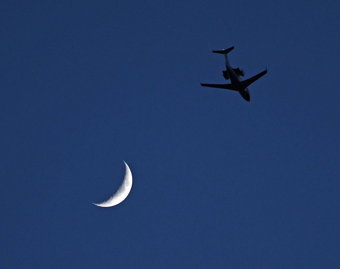 Summer moon shines in San Marcos