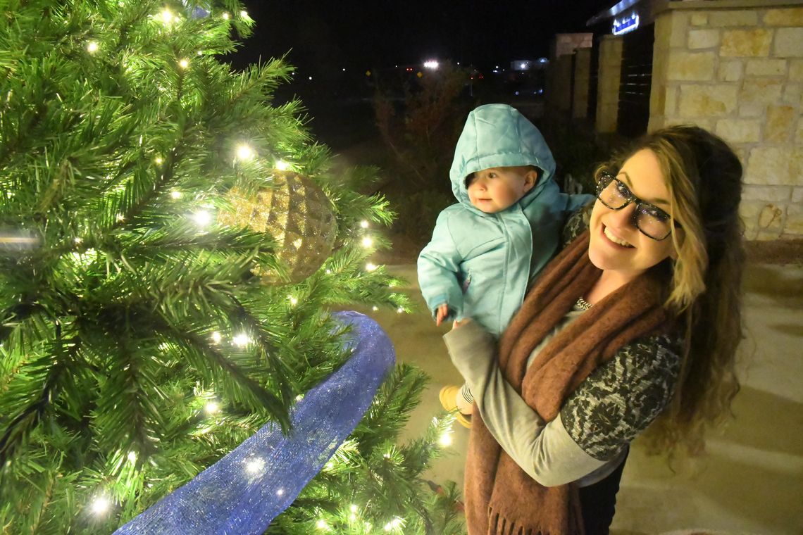 Texas Regional Bank lights  community Christmas tree