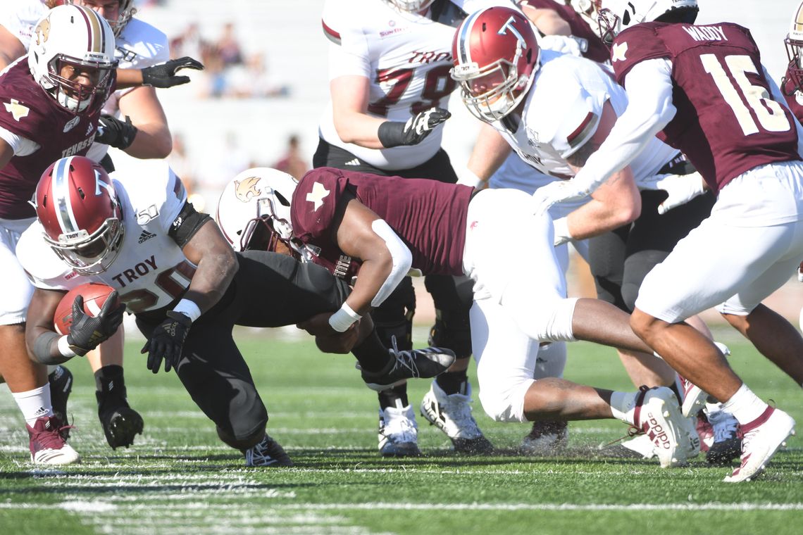 Texas State Senior Night spoiled by Troy, 63-27