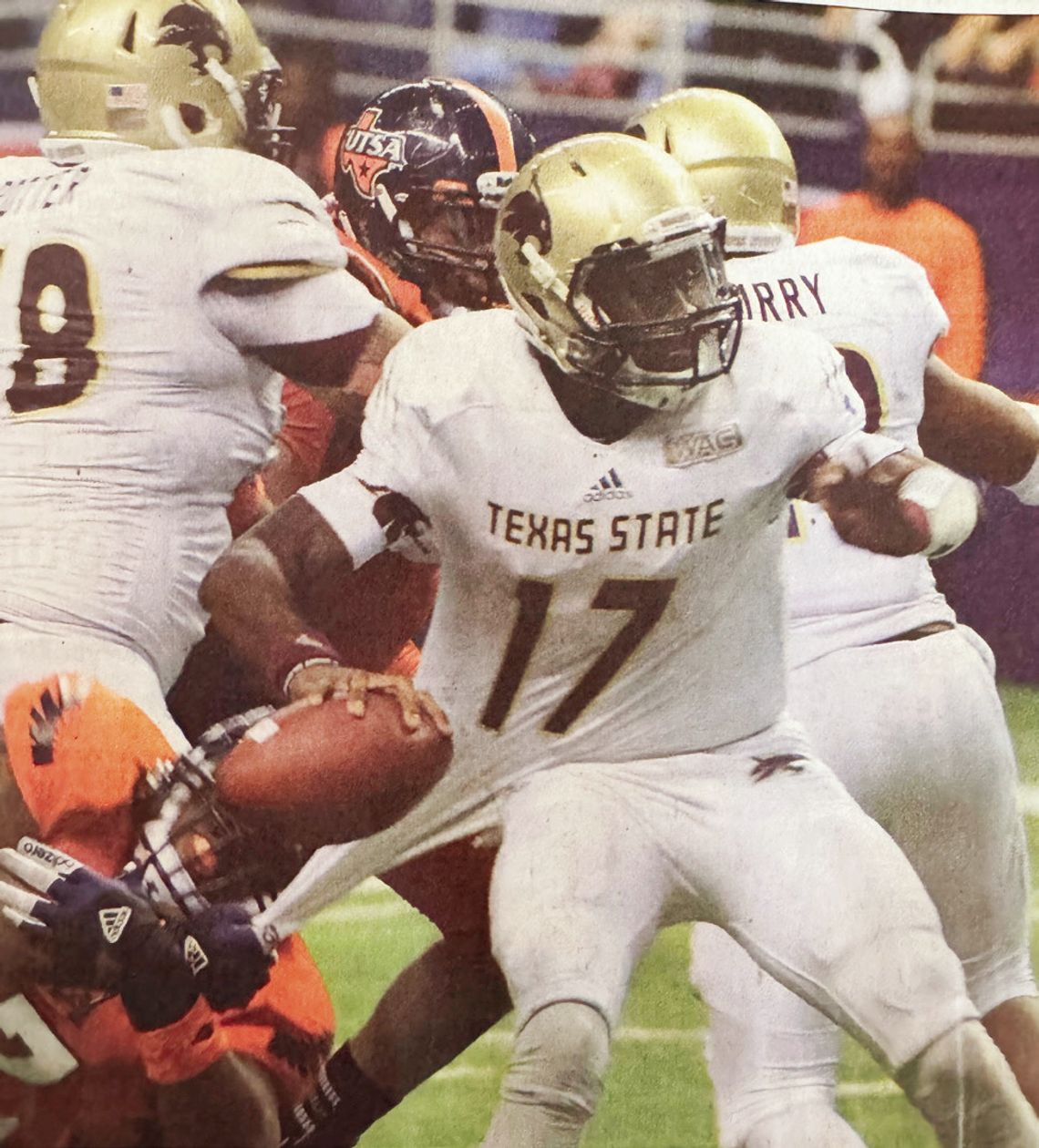 The first ever football game between TXST and UTSA