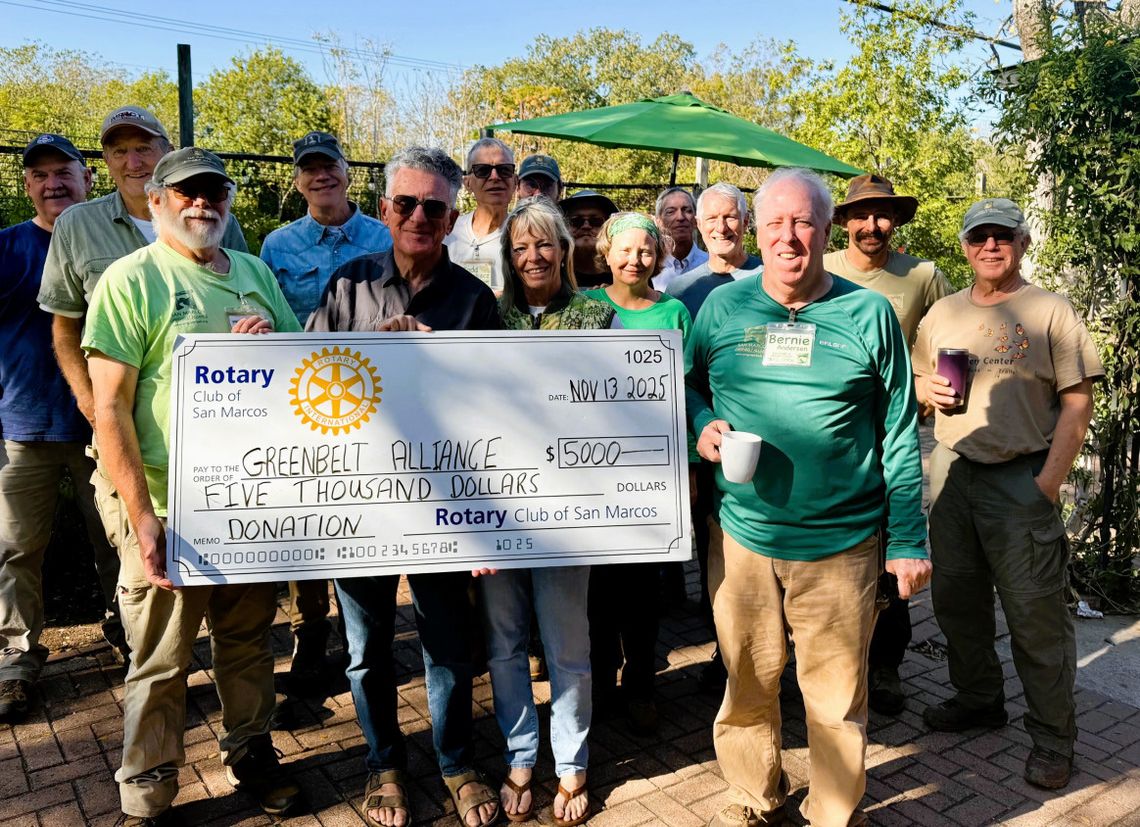 The Rotary Club donates $5,000 to Greenbelt Alliance The Rotary Club donates $5,000 to Greenbelt Alliance