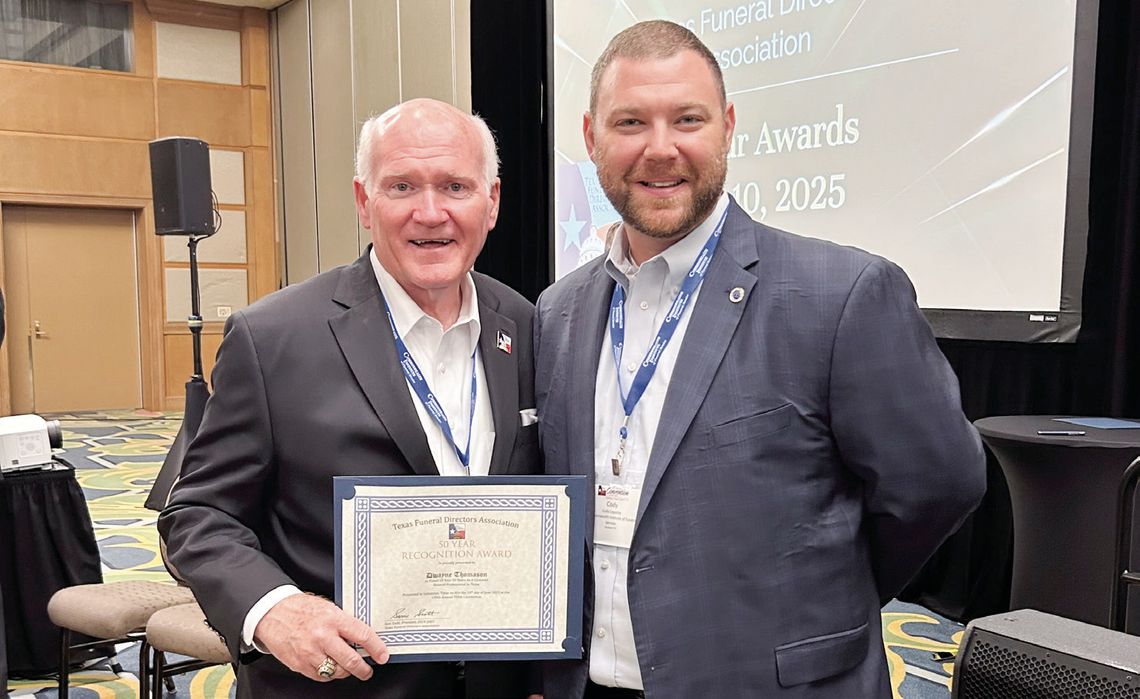 Thomason recognized for 50 years of funerals Thomason recognized for 50 years of funerals