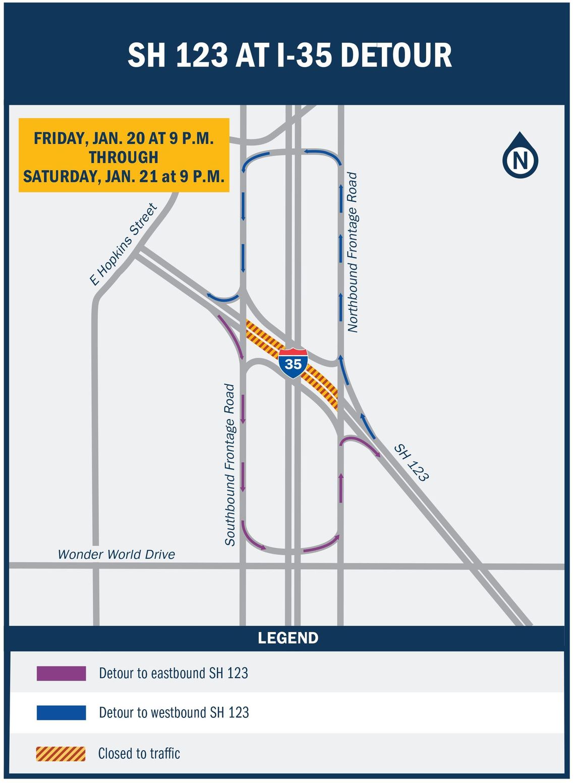 TxDOT to close I-35 intersection at SH 123, Guadalupe Street