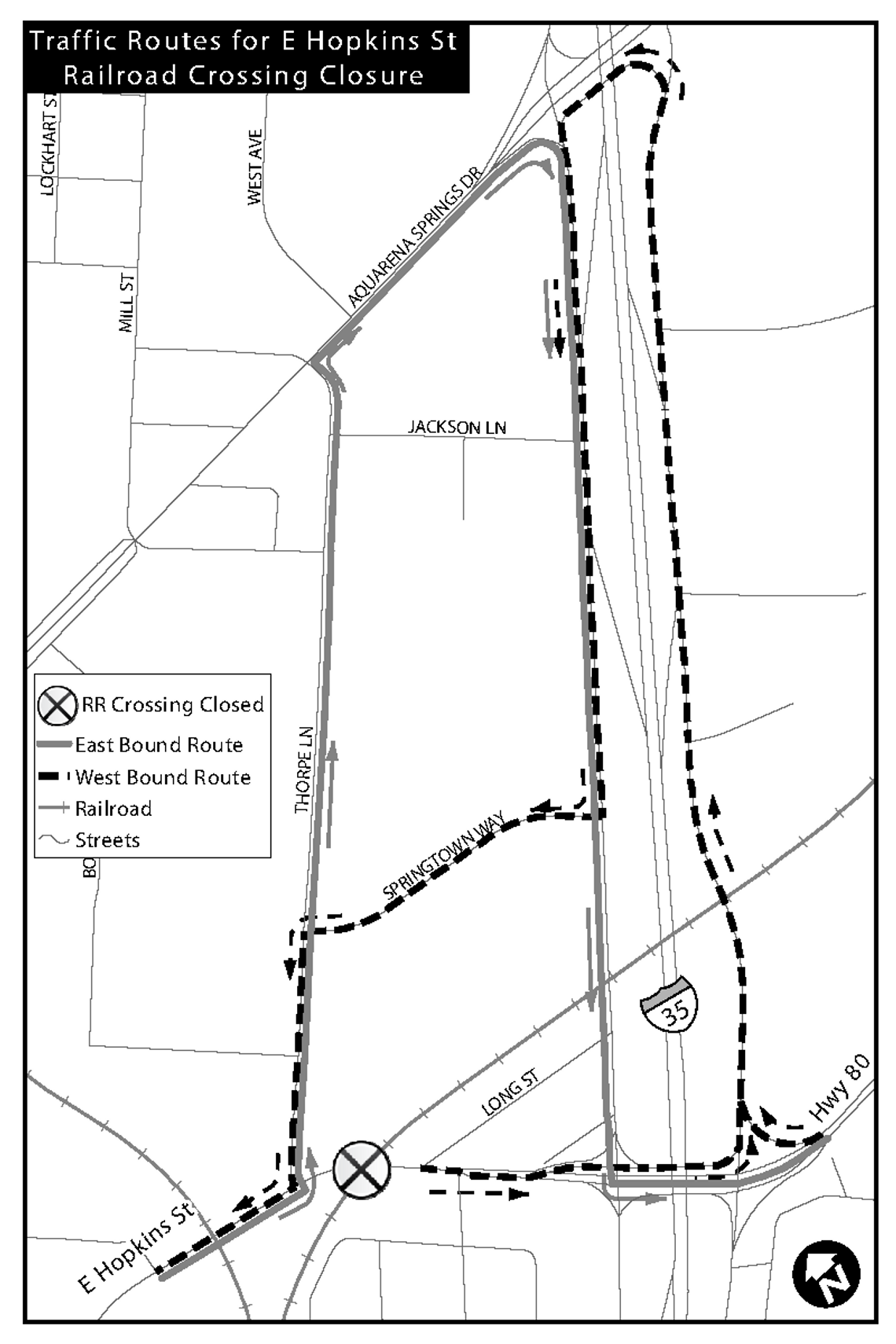 TxDOT to close segment of Hopkins Street beginning Tuesday