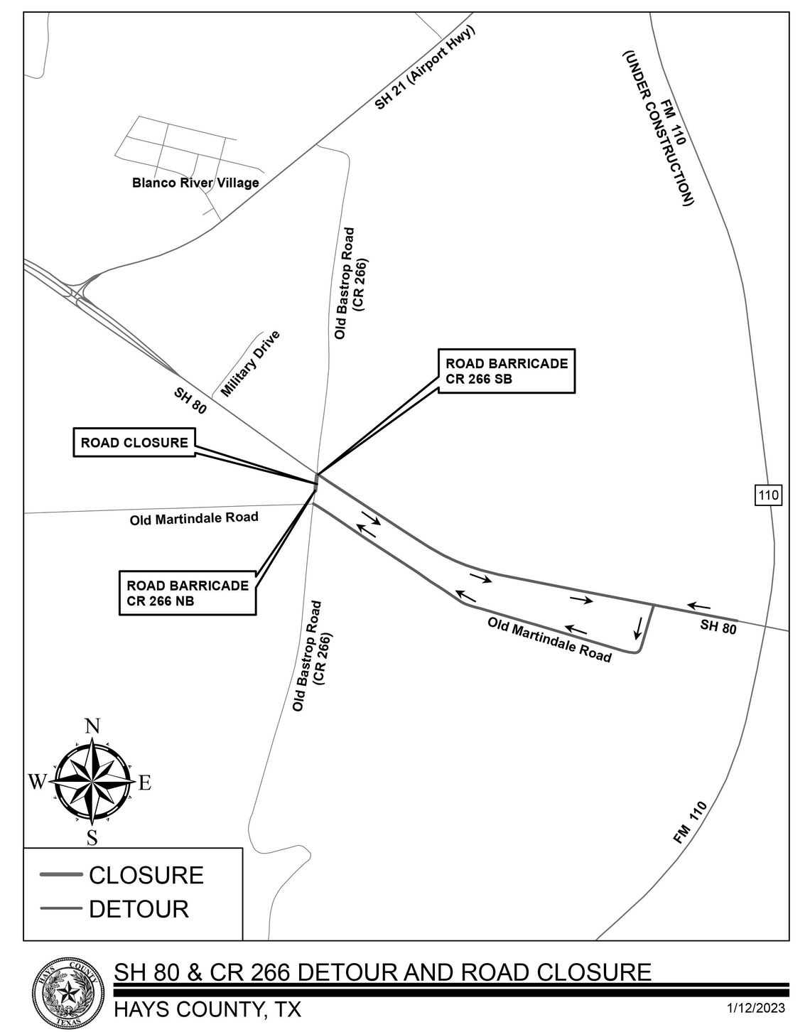 TxDOT work closes access to portion of Old Bastrop Highway