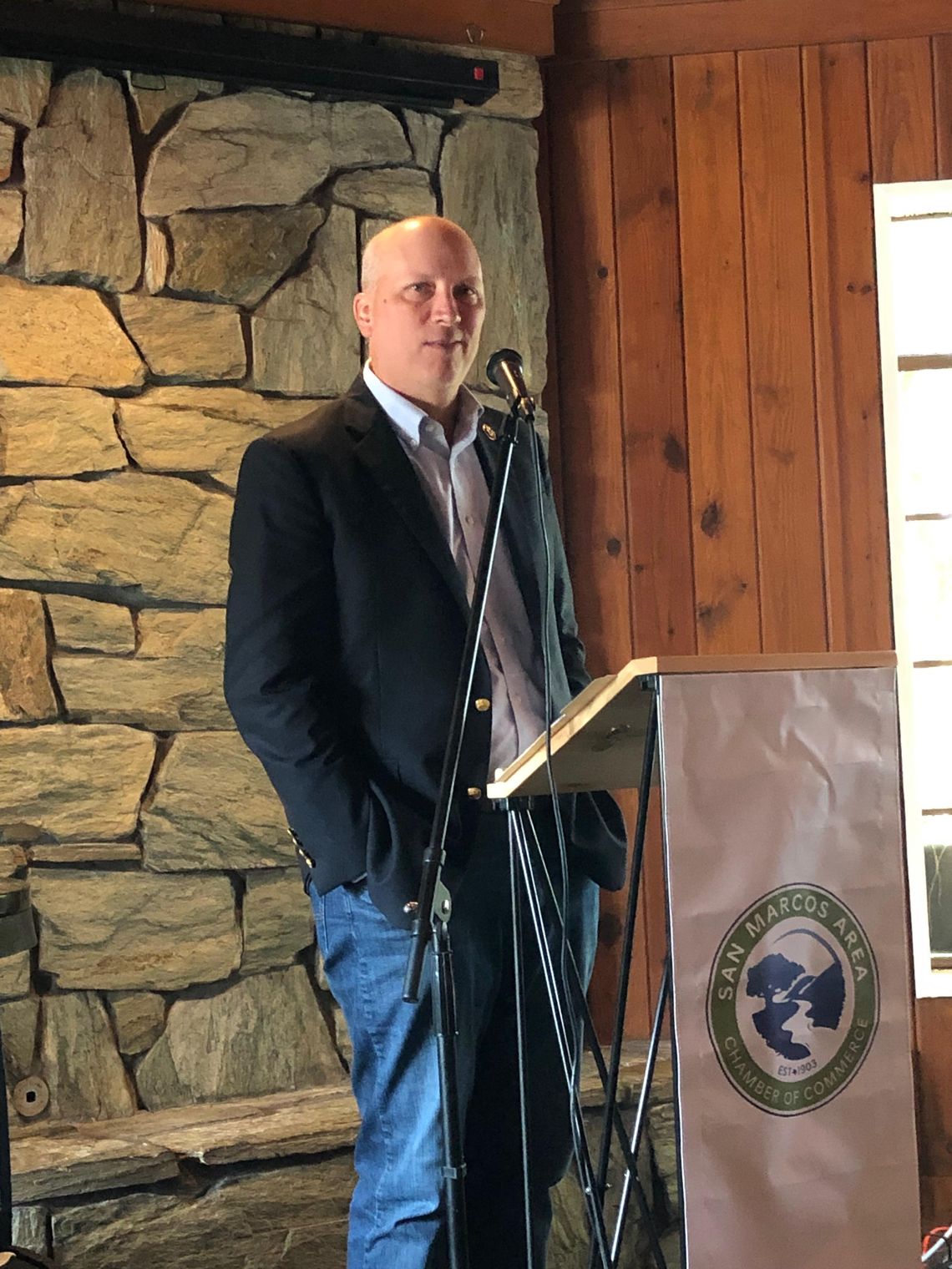 U.S. Rep. Chip Roy speaks with city leaders, officials