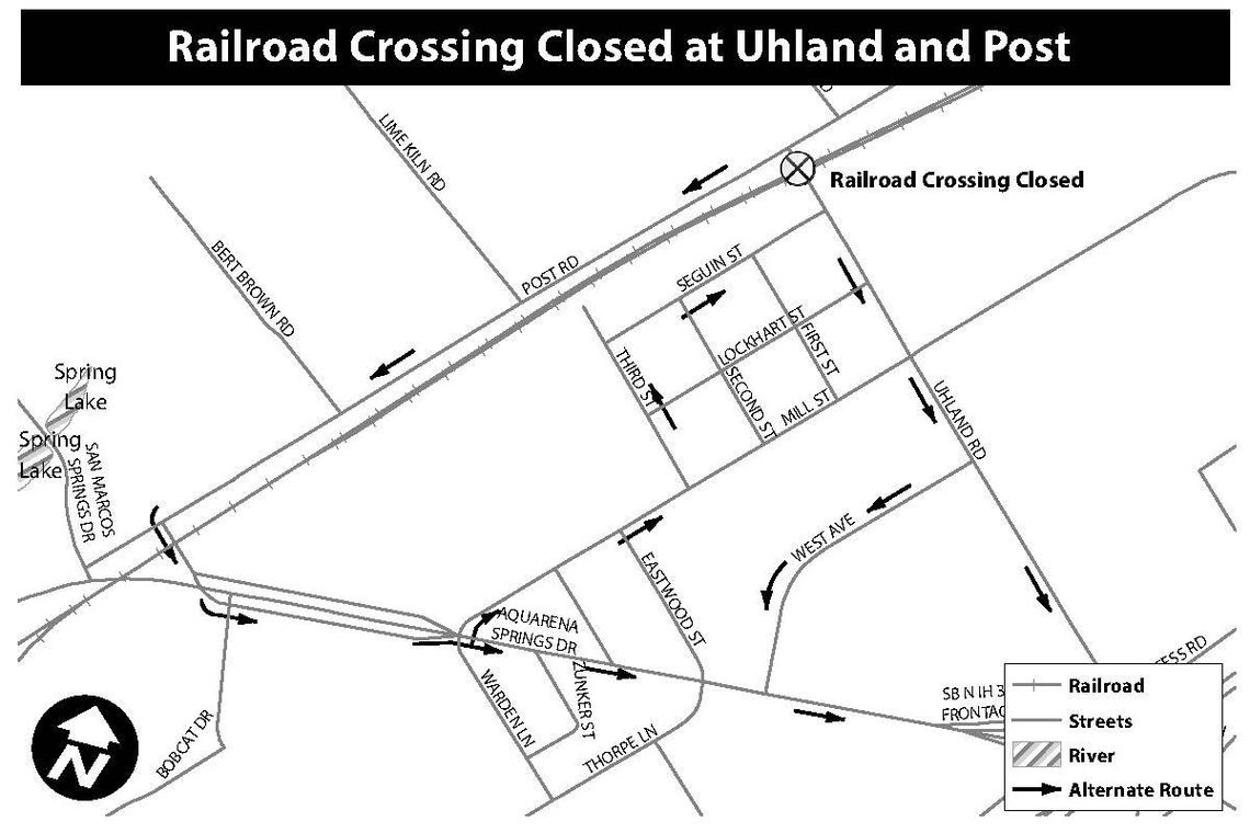 Uhland/Post Rd intersection closed Wednesday for rail work