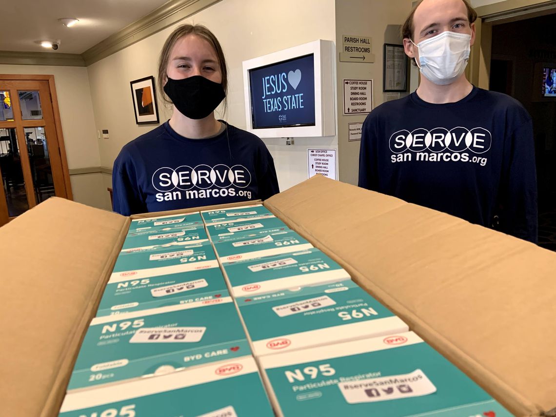 United Campus Ministry at Texas State delivers N95 masks to local nonprofits