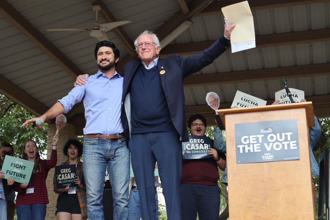 US Sen. Sanders speaks at San Marcos Get Out the Vote, March to the Polls Rally