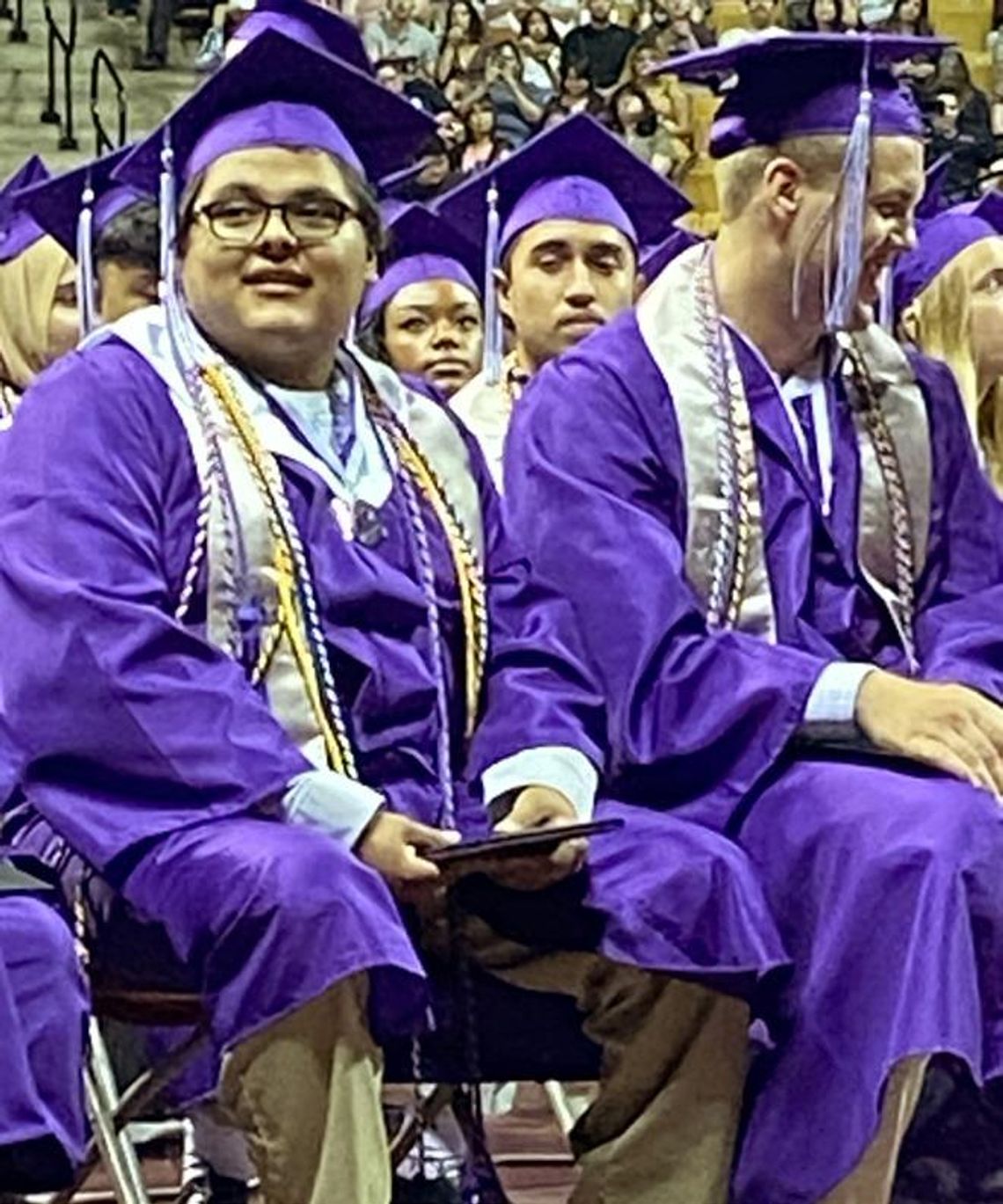 Walking across the stage