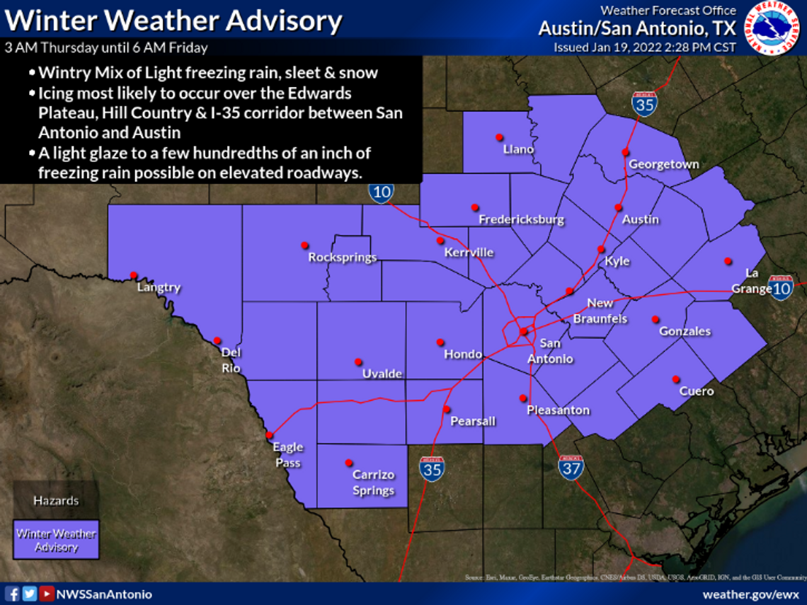 Winter weather advisory in effect through Friday morning 