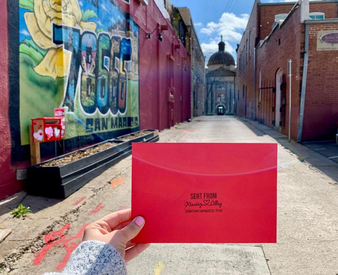 WITH LOVE FROM KISSING ALLEY: Send Valentine's letter from Kissing Alley, visit downtown during February 