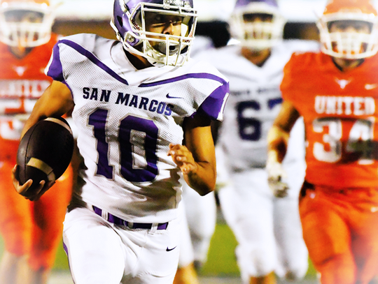 San Marcos  High School vs Laredo United Longhorns 9-13-18 - Diego Cruz