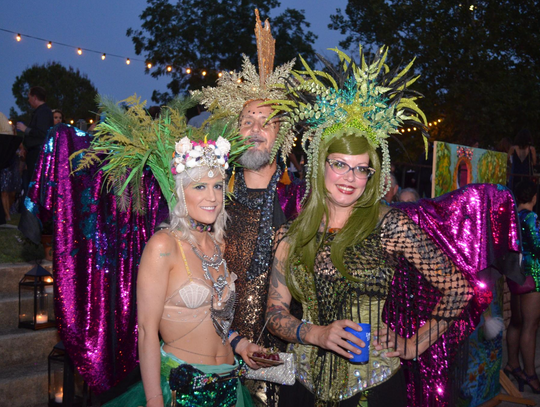 Brie Lee, Lee Wallace and Katinka Pinka sporting their mermaid couture.