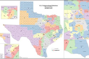 The first draft of the redistricted map adds two new congressional districts.